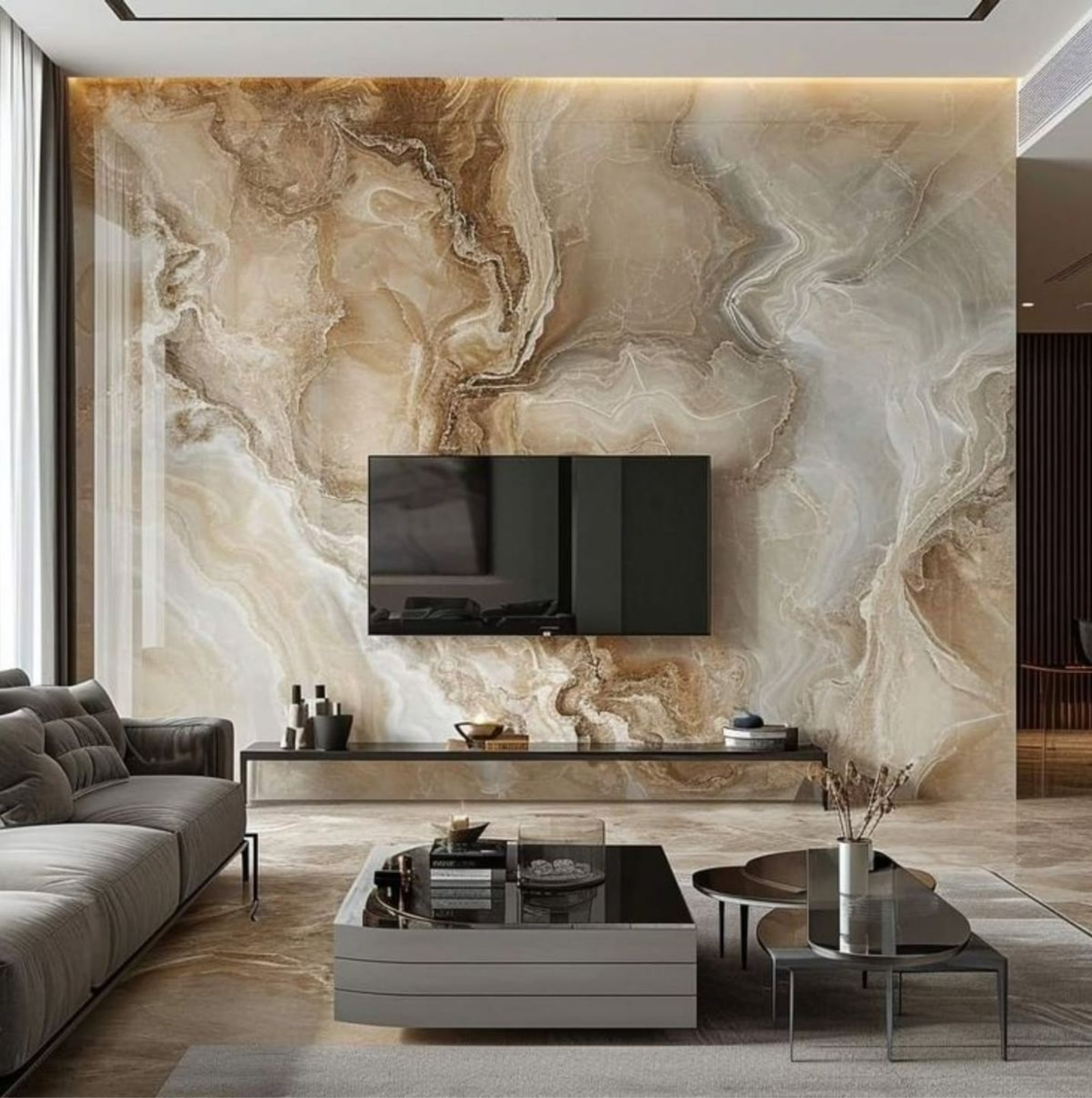 Grand Mur TV Salon & Marbre Signature
